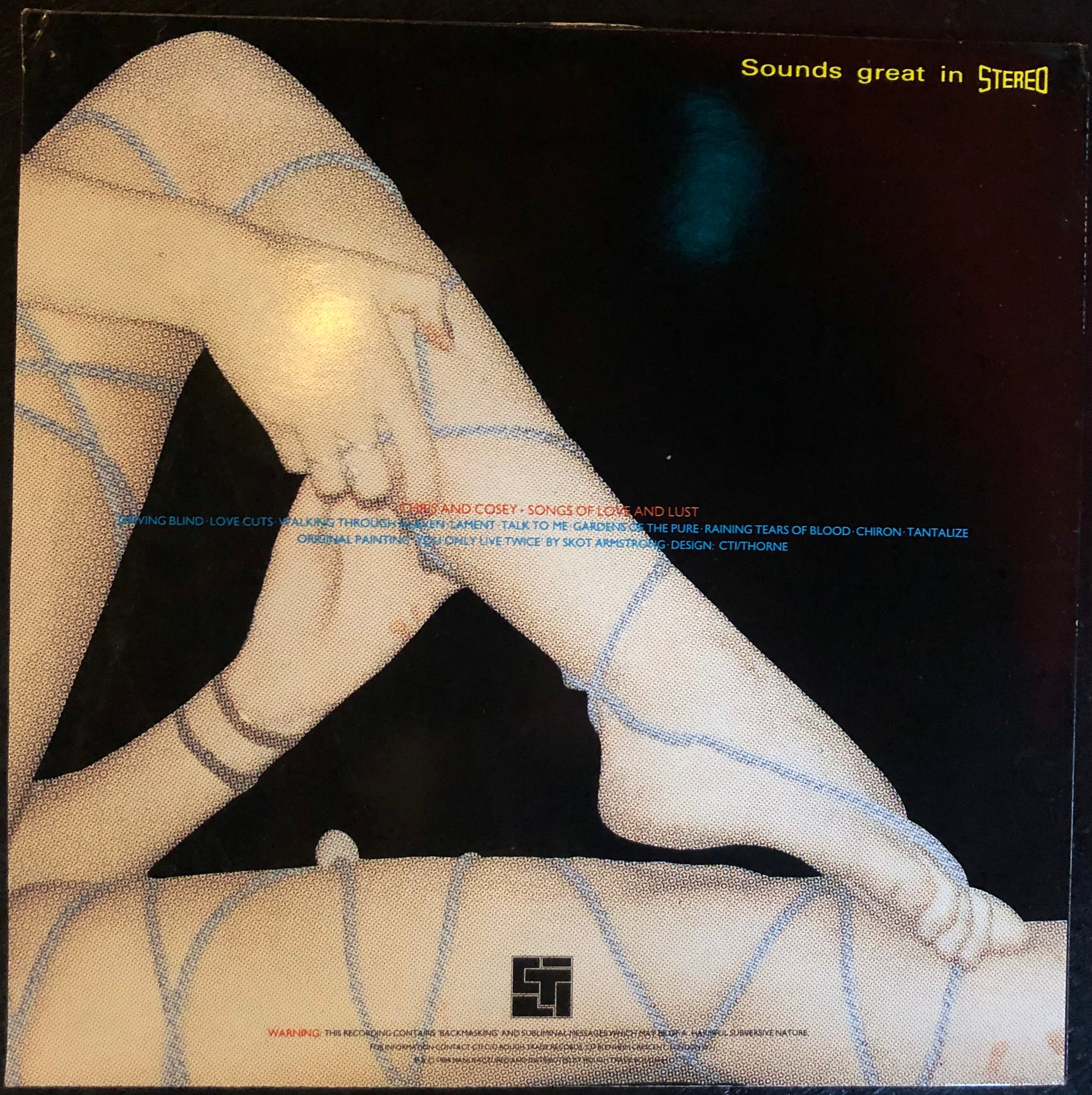 LP] Chris & Cosey - Songs Of Love & Lust クリス＆コージー， 84年