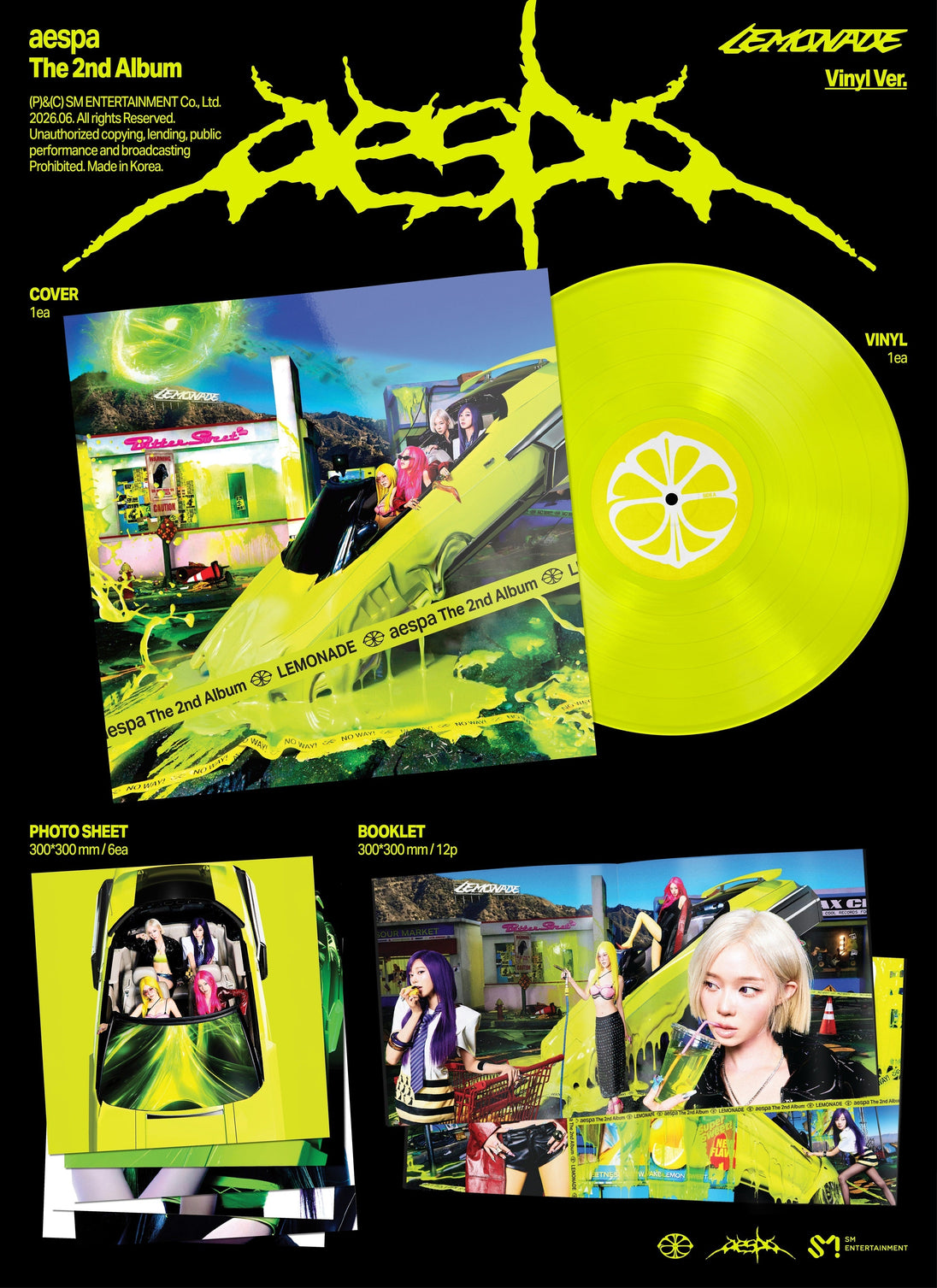aespa / The 2Nd Album ‘Lemonade’ [Neon Yellow Vinyl]